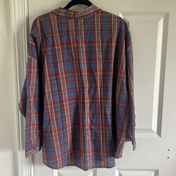 Melrose and Market Size Large Plaid button down blouse - Picture 5 of 7